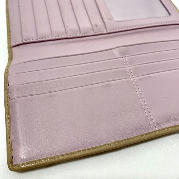 COACH Kristin Beige Leather Credit Card ID Window Trifold Wallet Lavender INT - Picture 12 of 16